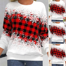 Laden Sie das Bild in den Galerie-Viewer, Loses Sweatshirt mit weihnachtlichem Rundhalsausschnitt für Damen