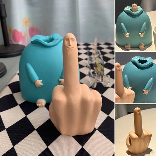 Kleines blaues Mittelfinger-Ornament