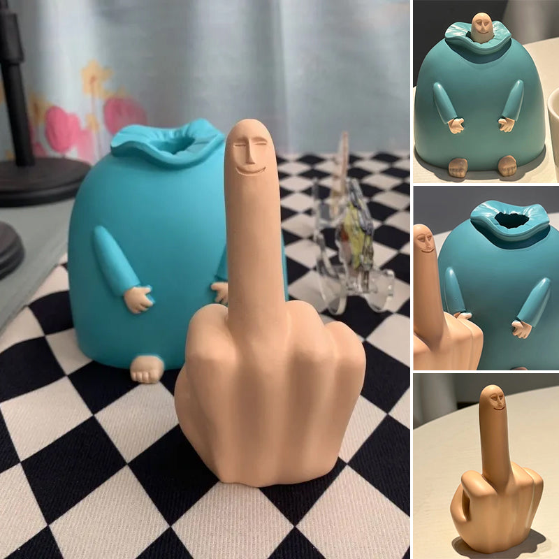 Kleines blaues Mittelfinger-Ornament
