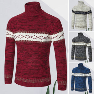 Modischer Einfacher Strickpullover mit Rautenmuster für Herren
