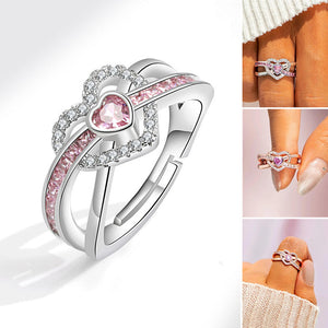 Rosa Herz Ring umgeben