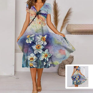 Maxirockkleid mit Positionsdruck