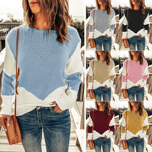 Laden Sie das Bild in den Galerie-Viewer, Kontrast-Pullover mit Rundhalsausschnitt
