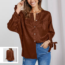 Laden Sie das Bild in den Galerie-Viewer, Modische Lässige Bedruckte Bluse mit Rundhalsausschnitt