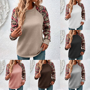 Karierte Patchwork-Sweatshirts für Damen