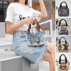 Bestickte Tasche aus Muschelsegeltuch