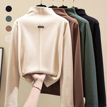 Laden Sie das Bild in den Galerie-Viewer, Fleece T-Shirt mit halbhochen Rollkragen