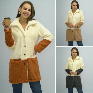 Doppelseitige Fleece-Oversized-Slip-Pocket-Jacke