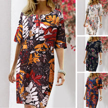 Laden Sie das Bild in den Galerie-Viewer, Klassisches Mode-Blumenkleid