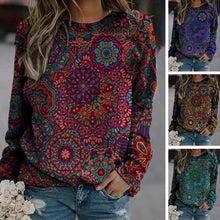 Laden Sie das Bild in den Galerie-Viewer, Bedrucktes Langarm-Sweatshirt mit Rundhalsausschnitt
