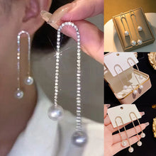 Laden Sie das Bild in den Galerie-Viewer, Elegante Diamant-Quastenperlenohrringe