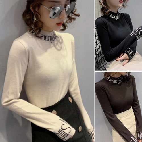 Bedruckter Halbrollkragenpullover für Damen