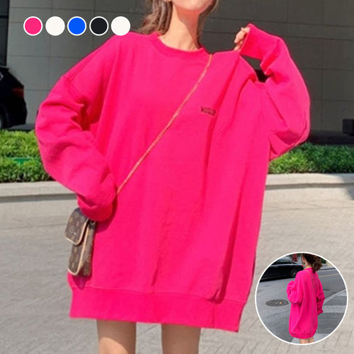 Lockerer Dicker Pullover mit Rundhalsausschnitt