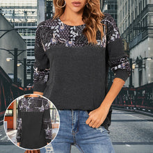 Laden Sie das Bild in den Galerie-Viewer, Bedrucktes Langarm-T-Shirt für Damen