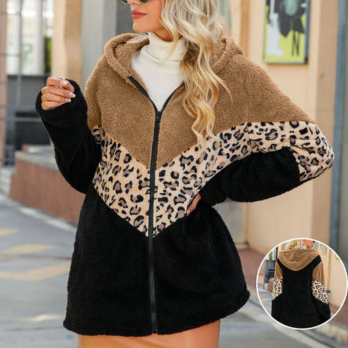 Kapuzenjacke mit Leopardenmuster