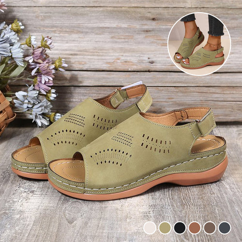 Fischmaul-Sandalen mit Klettverschluss