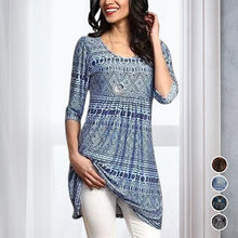 Laden Sie das Bild in den Galerie-Viewer, Bedrucktes Kleid mit mittleren Ärmeln