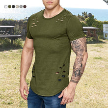 Laden Sie das Bild in den Galerie-Viewer, Schlankes einfarbiges T-Shirt für Herren mit Rundhalsausschnitt