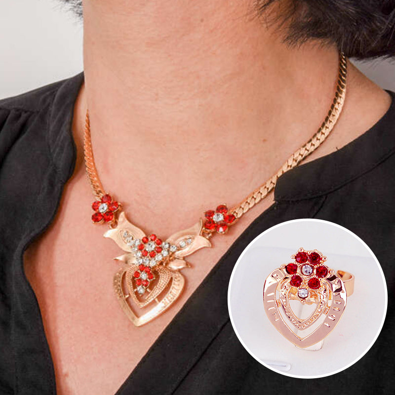 Vierteiliges Schmuckset aus Legierung