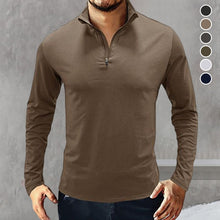 Laden Sie das Bild in den Galerie-Viewer, Langärmeliges Sweatshirt mit hochstehendem Reißschlusskragen