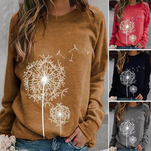 Laden Sie das Bild in den Galerie-Viewer, Sweatshirt mit Löwenzahn-Print