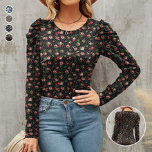 Laden Sie das Bild in den Galerie-Viewer, Bedrucktes Rundhals-T-Shirt mit schmaler Taille