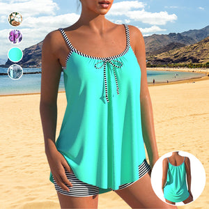 Bedruckter zweiteiliger Slim-Fit-Badeanzug