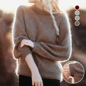 Einfarbiger Pullover aus Mohair