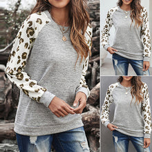 Laden Sie das Bild in den Galerie-Viewer, Langarm-T-Shirt mit Leopardenmuster für Damen