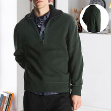 Laden Sie das Bild in den Galerie-Viewer, Einfarbiger Pullover mit halbem Reißverschluss
