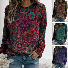 Laden Sie das Bild in den Galerie-Viewer, Bedrucktes Langarm-Sweatshirt mit Rundhalsausschnitt