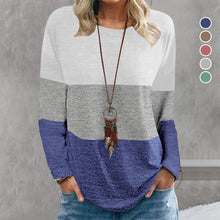 Laden Sie das Bild in den Galerie-Viewer, Sweatshirt mit Rundhalsausschnitt und Farbblockdruck