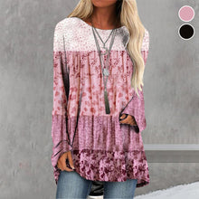 Laden Sie das Bild in den Galerie-Viewer, Bedrucktes T-Shirt mit langärmligem Rundhalsausschnitt