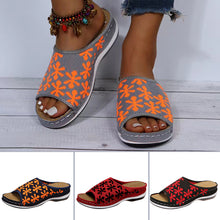 Laden Sie das Bild in den Galerie-Viewer, Retro Hohlblumensandalen mit rundem Kopf für Damen