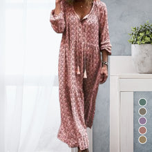 Laden Sie das Bild in den Galerie-Viewer, Elegantes langes Kleid mit V-Ausschnitt