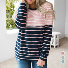 Laden Sie das Bild in den Galerie-Viewer, Modisches Kontrastgestreiftes T-Shirt