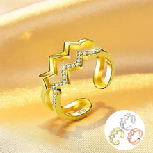 Laden Sie das Bild in den Galerie-Viewer, Doppelter Diamant-Wellenring
