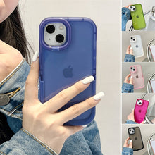 Laden Sie das Bild in den Galerie-Viewer, Transparente iPhone-Handyhülle mit Doppelständer