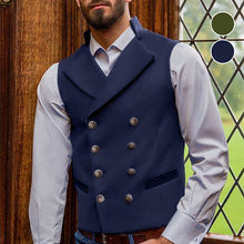 Laden Sie das Bild in den Galerie-Viewer, Einfarbige zweireihige Weste