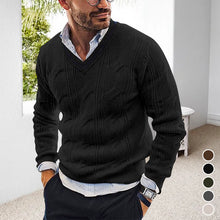 Laden Sie das Bild in den Galerie-Viewer, Schmaler Strickpullover mit V-Ausschnitt