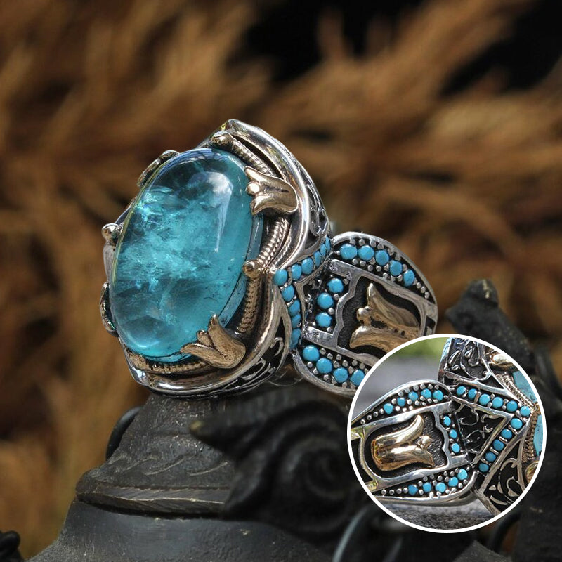 Luxuriöser Gravierter Saphirring