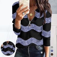 Laden Sie das Bild in den Galerie-Viewer, Reißverschluss-Sweatshirt mit geometrischem abstraktem Print