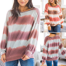 Laden Sie das Bild in den Galerie-Viewer, Lockeres Langarm-T-Shirt mit Rundhalsausschnitt