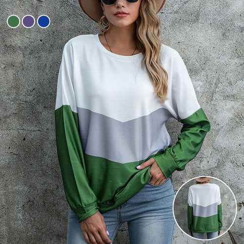 Dreifarbiges langärmliges T-Shirt