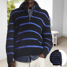 Laden Sie das Bild in den Galerie-Viewer, Gestreifter Strickpullover mit Revers