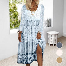 Laden Sie das Bild in den Galerie-Viewer, Lässiges Blumenkleid mit langen Ärmeln