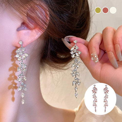 Kristall Blütenblatt Quastenohrringe