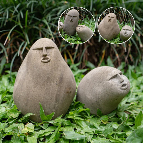 Steinschnitzerei Gesicht Figurine