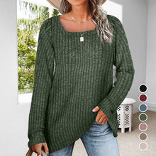 Laden Sie das Bild in den Galerie-Viewer, Square Neck Pit Strip Gebürsteter Freizeitpullover