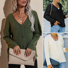Laden Sie das Bild in den Galerie-Viewer, Strickjacke mit V-Ausschnitt